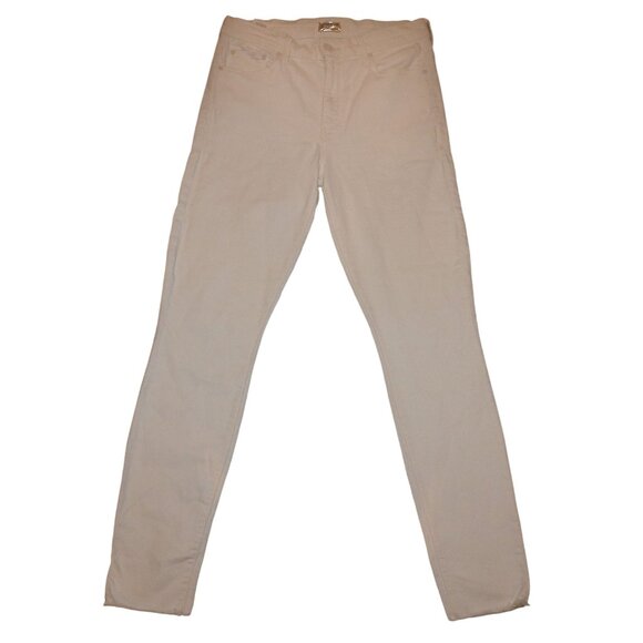 MOTHER Jeans The Looker Ankle Fray White Stretch Denim Women 31 - Picture 1 of 13